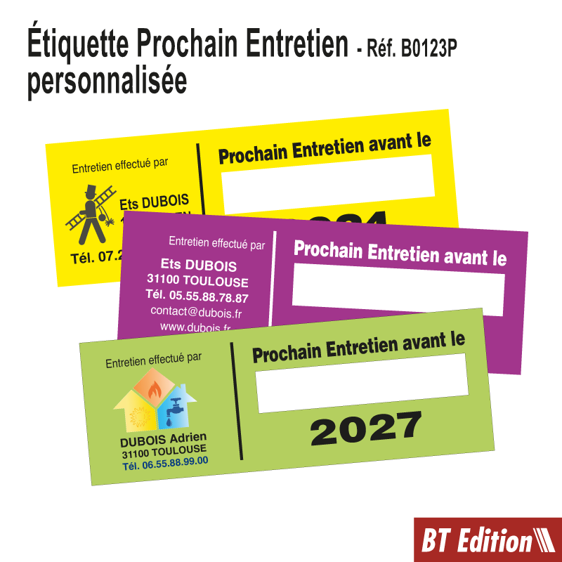 Etiquette Personnalisée Prochain Entretien Chauffage